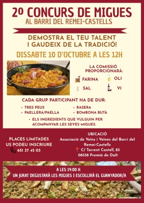 Festes del barri del Remei: 2n concurs de «migas»