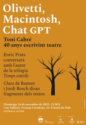 Olivetti, Macintosh, Chat GPT: Toni Cabré, 40 anys escrivint teatre