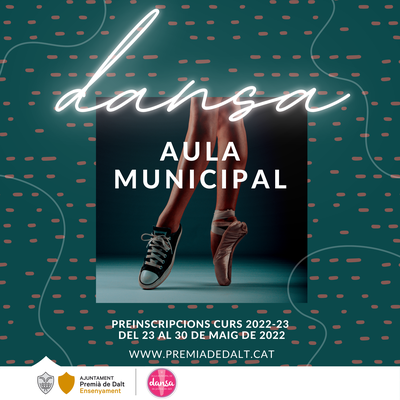Preinscripcions al Curs 2022-23 de l'Aula Municipal de Dansa