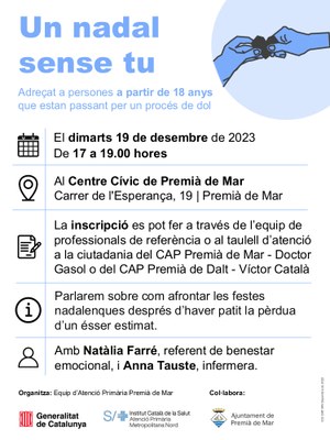 "Un Nadal sense tu", adreçat a persones adultes que estiguin passant un procés de dol
