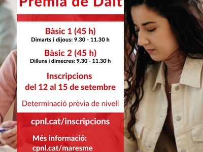 Del 12 al 15 de setembre, inscripció del primer trimestre dels cursos de català del CNL del Maresme