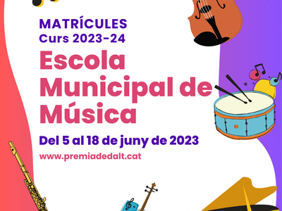 Del 5 al 18 de juny de 2023 us podeu matricular a l'Escola Municipal de Música