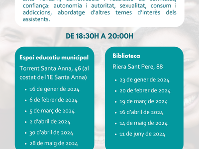 El 16 de gener comença l’Espai reflexiu per a famílies amb adolescents