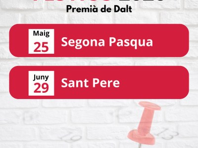 Ja es coneixen els festius del 2026 a Premià de Dalt