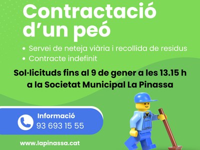 La Societat Municipal La Pinassa obre el procés per a contractar un peó